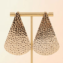 Load image into Gallery viewer, Clip On Gold Hammered Teardrop XL Earrings

