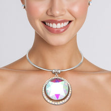 Load image into Gallery viewer, Choker Silver Formal Aurbo Round Radiant Pendant
