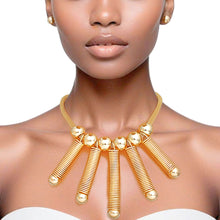 Load image into Gallery viewer, Necklace Gold Mesh Drop Springs Set for Women
