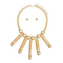 Load image into Gallery viewer, Necklace Gold Mesh Drop Springs Set for Women
