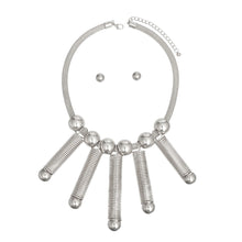 Load image into Gallery viewer, Necklace Silver Mesh Drop Springs Set for Women
