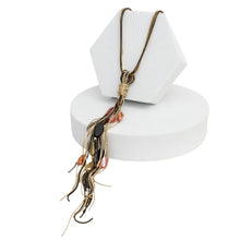 Load image into Gallery viewer, Tassel Gold and Black Snake Chain Bead Necklace
