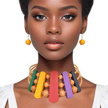 Load image into Gallery viewer, Necklace Multicolor Wood Choker Set for Women
