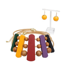 Load image into Gallery viewer, Necklace Multicolor Wood Choker Set for Women
