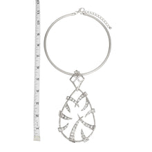 Load image into Gallery viewer, Necklace Silver Spiked Teardrop Pendant Collar Set

