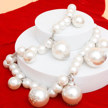 Load image into Gallery viewer, Bib White Pearl Baubles Layered Necklace Women
