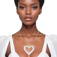 Load image into Gallery viewer, Necklace White Heart Snake Chain Set for Women
