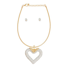 Load image into Gallery viewer, Necklace White Heart Snake Chain Set for Women
