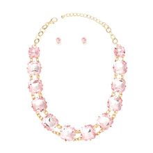Load image into Gallery viewer, Necklace Light Pink Crystal Link Set for Women
