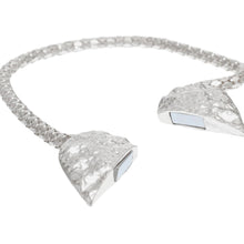 Load image into Gallery viewer, Magnetic Silver Hammered Heart Chain Necklace
