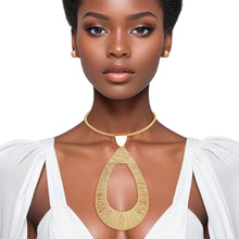 Load image into Gallery viewer, Necklace Gold XL Teardrop Pendant Set for Women
