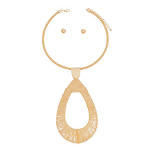 Load image into Gallery viewer, Necklace Gold XL Teardrop Pendant Set for Women
