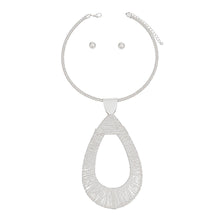 Load image into Gallery viewer, Necklace Silver XL Teardrop Pendant Set for Women
