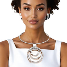 Load image into Gallery viewer, Pendant Silver Heavy-Weight Circular Necklace
