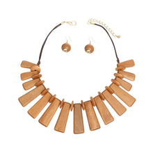 Load image into Gallery viewer, Collar Brown Wooden Bar Fashion Necklace Set
