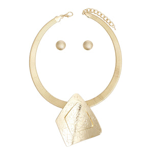Necklace Gold Omega Pendant Set for Women