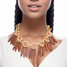 Load image into Gallery viewer, Necklace Tribal Brown Wood Fringe for Women
