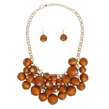 Load image into Gallery viewer, Bib Chunky Brown Wood Bead Chainmaille Necklace
