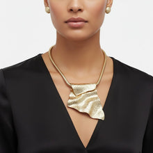 Load image into Gallery viewer, Power Pendant Gold Folded Metal Modern Necklace
