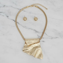 Load image into Gallery viewer, Power Pendant Gold Folded Metal Modern Necklace
