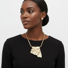 Load image into Gallery viewer, Power Pendant Gold Folded Metal Modern Necklace
