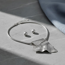 Load image into Gallery viewer, Power Pendant Silver Folded Metal Modern Necklace
