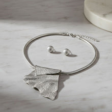Load image into Gallery viewer, Power Pendant Silver Folded Metal Modern Necklace
