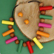 Load image into Gallery viewer, Collar Multicolor Wood Balanced Asymmetry Necklace
