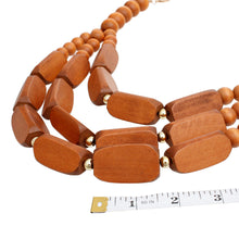 Load image into Gallery viewer, Beaded Necklace Brown Geo Wood Bead Set for Women
