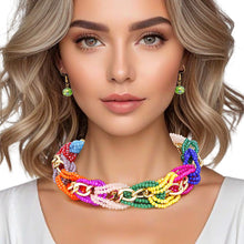 Load image into Gallery viewer, Necklace Woven Multicolor Bead Chain Set for Women
