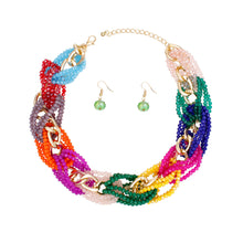 Load image into Gallery viewer, Necklace Woven Multicolor Bead Chain Set for Women
