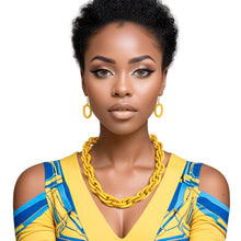 Load image into Gallery viewer, Necklace Retro Yellow Double Link Set for Women
