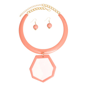 Customizable Pink Geometric Pendant