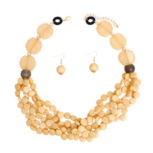 Load image into Gallery viewer, Necklace Retro Marbled Light Brown Bead Set Women
