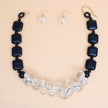 Load image into Gallery viewer, Necklace Bubble and Black Square Bead Necklace Set
