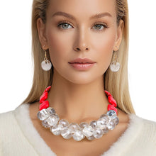 Load image into Gallery viewer, Necklace Bubble and Red Square Bead Necklace Set
