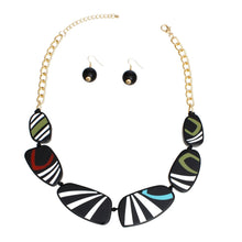 Load image into Gallery viewer, Necklace Vintage Black Striped Funky Set for Women
