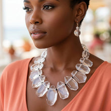 Load image into Gallery viewer, Toggle Chunky Clear Bead Cord Tribal Necklace
