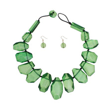 Load image into Gallery viewer, Toggle Chunky Green Bead Cord Tribal Necklace

