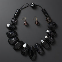 Load image into Gallery viewer, Toggle Chunky Black Leopard Bead Cord Necklace
