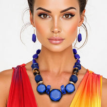 Load image into Gallery viewer, Necklace Blue Leopard Chunky Bead for Women
