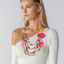 Load image into Gallery viewer, Beaded Multicolor Long Layered Marbled Necklace
