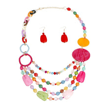 Load image into Gallery viewer, Beaded Multicolor Long Layered Marbled Necklace
