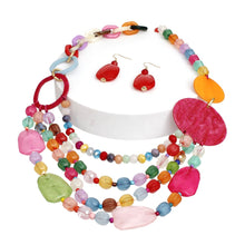 Load image into Gallery viewer, Beaded Multicolor Long Layered Marbled Necklace
