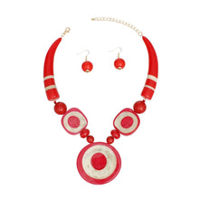 Load image into Gallery viewer, Tribal Horn Red Beaded Necklace for Women
