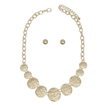 Load image into Gallery viewer, Chain Gold Heavy Duty Crinkle Metal Disc Necklace

