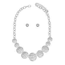 Load image into Gallery viewer, Chain Silver Heavy Duty Crinkle Metal Disc Necklace
