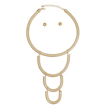 Load image into Gallery viewer, Bib Gold Rigid Coiled Spring U Drop Necklace

