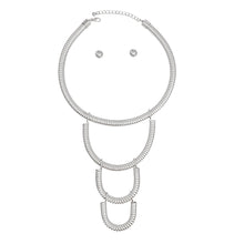 Load image into Gallery viewer, Bib Silver Rigid Coiled Spring U Drop Necklace
