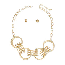 Load image into Gallery viewer, Collar Gold Chunky Coiled Wire Rings Necklace
